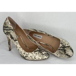 Steve Madden Pietra Natural Snakeskin Pumps Heels 9.5M